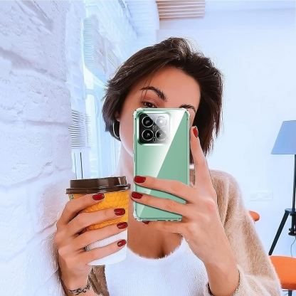 Techsuit Shockproof Clear Silicone Case - удароустойчив силиконов (TPU) калъф за Xiaomi 14 (прозрачен)  2