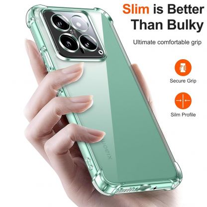 Techsuit Shockproof Clear Silicone Case - удароустойчив силиконов (TPU) калъф за Xiaomi 14 (прозрачен)  6
