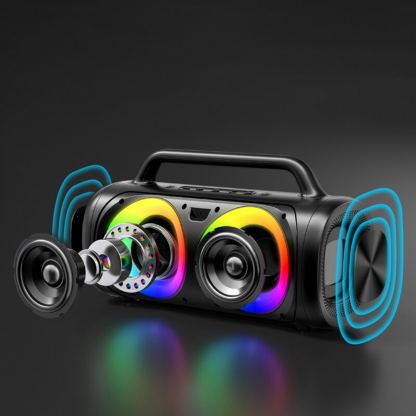 Joyroom JR-MW02 Bluetooth Speaker 2500mAh 40W - блутут спийкър със светлинни ефекти за мобилни устройства (черен) 4