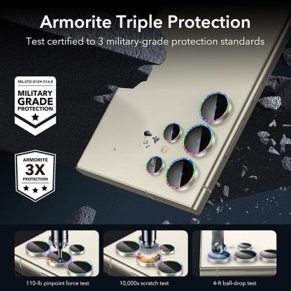 ESR Tempered Glass Camera Lens Protector - предпазни стъклени лещи за камерата на Samsung Galaxy S24 Ultra (шарен)  4