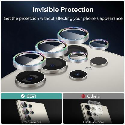 ESR Tempered Glass Camera Lens Protector - предпазни стъклени лещи за камерата на Samsung Galaxy S24 Ultra (шарен)  7