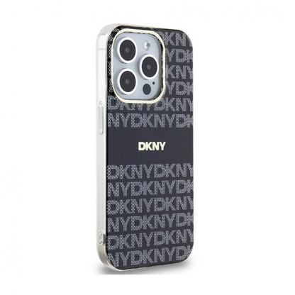 DKNY Repeat Pattern Tonal Stripe MagSafe Case - хибриден удароустойчив кейс с MagSafe за iPhone 15 Pro Max (черен) 2