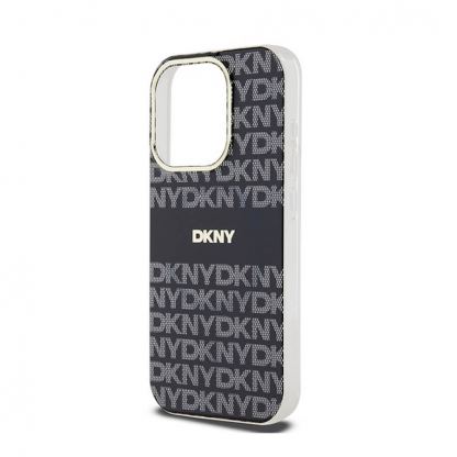 DKNY Repeat Pattern Tonal Stripe MagSafe Case - хибриден удароустойчив кейс с MagSafe за iPhone 15 Pro Max (черен) 6