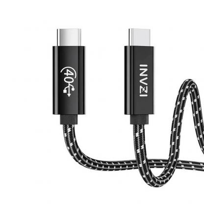 INVZI USB4 USB-C to USB-C Fast Charging Cable 240W - здрав USB4 кабел с въжена оплетка за устройства с USB-C порт (100 см) (черен) 2