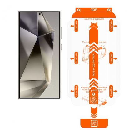 Mobile Origin Screen Guard Tempered Glass 2 Pack - 2 броя калени стъклени защитни покрития за дисплея на Samsung Galaxy S24 Ultra (прозрачен) 3