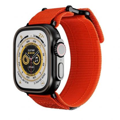 Tech-Protect Scout Watch Strap - изключително здрава текстилна каишка за Apple Watch 42мм, 44мм, 45мм, 46мм, Ultra 49мм (оранжев-черен) 2