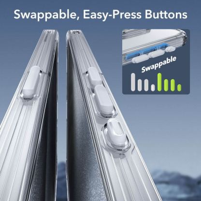 ESR Halolock Classic Pro MagSafe Hybrid Protection Set - хибриден удароустойчив кейс с MagSafe и стъклено защитно покритие за дисплея на iPhone 15 Pro Max (прозрачен) 3