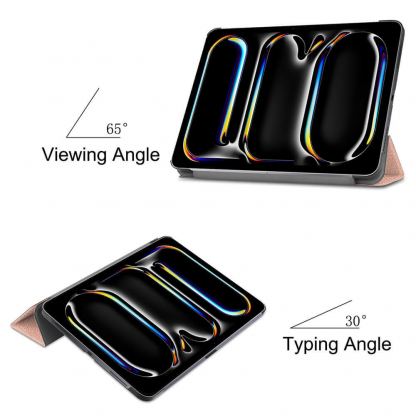 Techsuit FoldPro Leather Case - кожен кейс и поставка за iPad Pro 13 (2024) (розово злато) 5