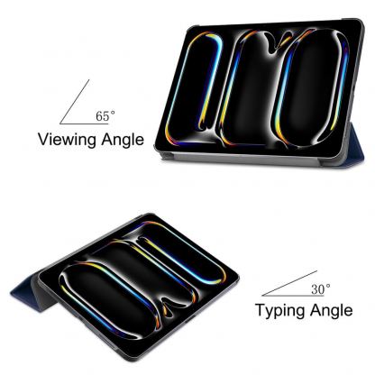 Techsuit FoldPro Leather Case - кожен кейс и поставка за iPad Pro 13 (2024) (син) 6