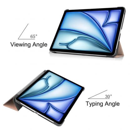 Techsuit FoldPro Leather Case - кожен кейс и поставка за iPad Air 13 (2024) (розово злато) 6