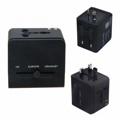 Techsuit Travel Adapter (HHT148) 20W - захранване с USB-C и USB-A изходи и преходници за цял свят в едно устройство за мобилни устройства (черен) 2