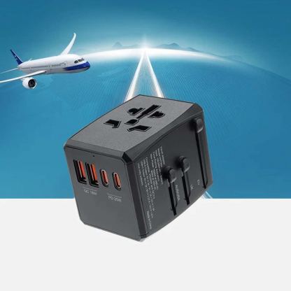 Techsuit Travel Adapter (HHT904) 20W - захранване с 2xUSB-C и 3xUSB-A изходи и преходници за цял свят в едно устройство за мобилни устройства (бял) 6
