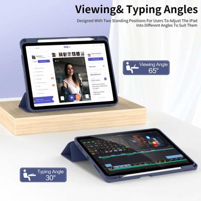 Techsuit Flex Trifold Case - термополиуретанов (TPU) кейс и поставка за iPad Air 11 (2024) (черен) 3