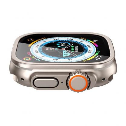 Spigen Glass GLAS.tR Slim Pro Tempered Galss - калено стъклено защитно покритие с алуминиева рамка за Apple Watch Ultra 49мм (титан-прозрачен) 7