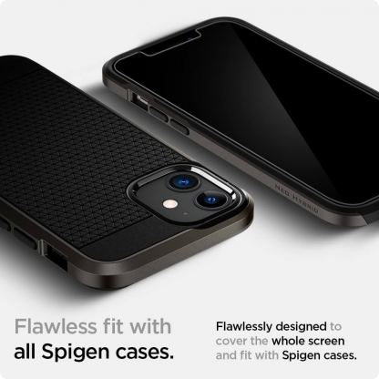 Spigen Glas.tR EZ Fit Tempered Glass 2 Pack - 2 броя стъклени защитни покрития за дисплея на iPhone 12 mini (прозрачен) 6