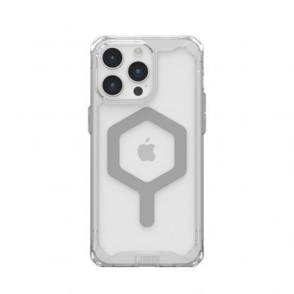 Urban Armor Gear Plyo MagSafe Case - удароустойчив хибриден кейс за iPhone 15 Pro Max (прозрачен-сребрист) 3