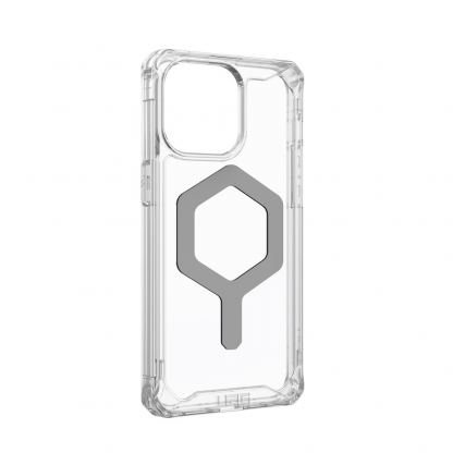 Urban Armor Gear Plyo MagSafe Case - удароустойчив хибриден кейс за iPhone 15 Pro Max (прозрачен-сребрист) 11