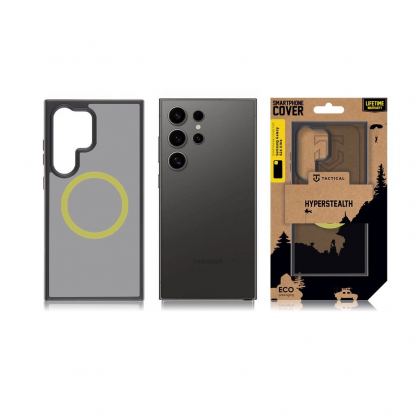 Tactical MagForce Hyperstealth 2.0 Cover - хибриден удароустойчив кейс с MagSafe за Samsung Galaxy S24 Ultra (черен-жълт) 3