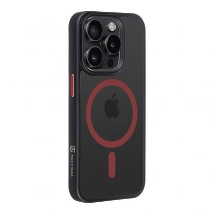 Tactical MagForce Hyperstealth 2.0 Cover - хибриден удароустойчив кейс с MagSafe за iPhone 15 Pro (черен-червен) 3