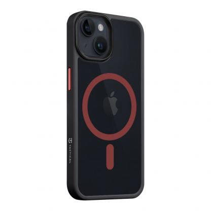 Tactical MagForce Hyperstealth 2.0 Cover - хибриден удароустойчив кейс с MagSafe за iPhone 14 (черен-червен) 2