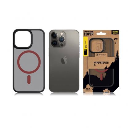 Tactical MagForce Hyperstealth 2.0 Cover - хибриден удароустойчив кейс с MagSafe за iPhone 13 Pro (черен-червен) 3
