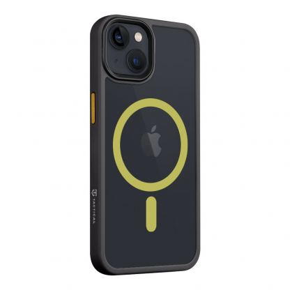 Tactical MagForce Hyperstealth 2.0 Cover - хибриден удароустойчив кейс с MagSafe за iPhone 13 (черен-жълт) 2