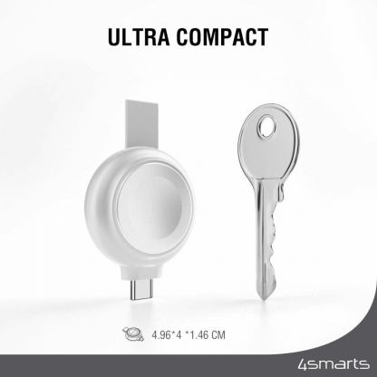 4smarts MFi Fast Charger for Apple Watch 5W - докинг станция за зареждане на Apple Watch и AirPods с MagSafe кейс за зареждане (бял) 5