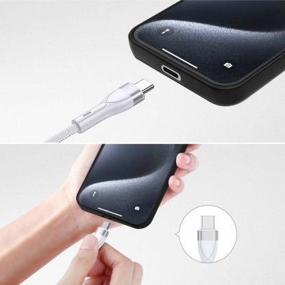 4smarts 4-in-2 Multi-Charging USB Cable - универсален USB-C кабел с Lightning, microUSB и USB-C конектори (120 см) (бял) 8