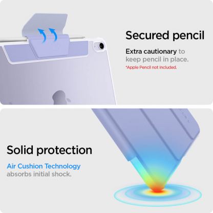 Spigen Ultra Hybrid Pro Case - удароустойчив хибриден кейс от най-висок клас за iPad Air 11 (2024), iPad Air 5 (2022), iPad Air 4 (2020) (лилав) 19