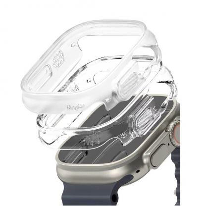 Ringke 2x Slim Watch Case - комплект от два броя качествен твърд кейс за Apple Watch Ultra 49мм (прозрачен и матиран) (2 броя) 2