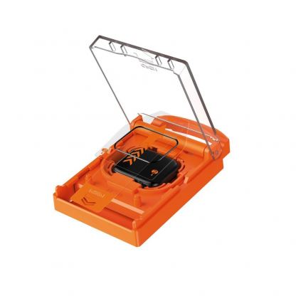 Mobile Origin Screen Guard Hybrid Glass Protector - хибридно защитно покритие с извити ръбове за целия дисплей на Apple Watch Ultra 49мм (черен-прозрачен) 2