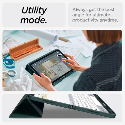 Spigen Urban Fit Case - термополиуретанов (TPU) кейс и поставка за iPad Pro 13 (2024) (зелен) 16