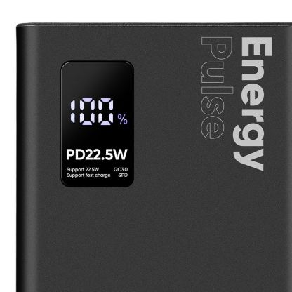 OBALME EnergyPulse Fast Charging Power Bank 10000 mAh 22.5W - преносима външна батерия с USB-C порт, и 2xUSB-A изхода (черен) 4