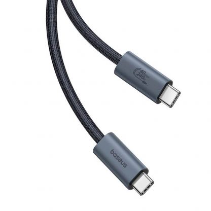 Baseus Flash USB4 USB-C to USB-C Fast Charging Cable 240W - здрав USB4 кабел с въжена оплетка за устройства с USB-C порт (100 см) (черен) 4