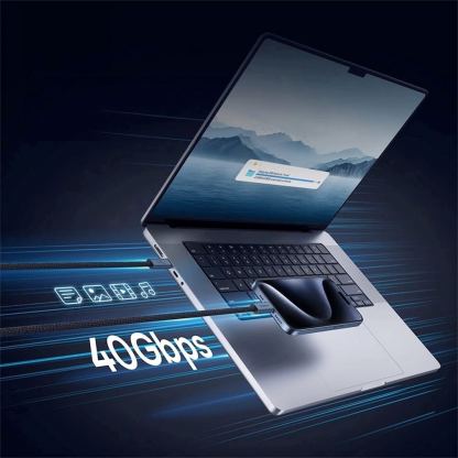 Baseus Flash USB4 USB-C to USB-C Fast Charging Cable 240W - здрав USB4 кабел с въжена оплетка за устройства с USB-C порт (100 см) (черен) 16