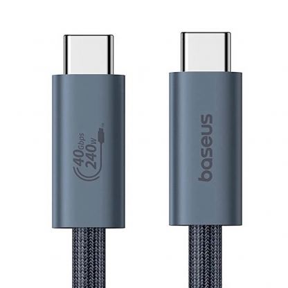 Baseus Flash USB4 USB-C to USB-C Fast Charging Cable 240W - здрав USB4 кабел с въжена оплетка за устройства с USB-C порт (100 см) (черен) 18
