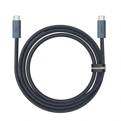 Baseus Flash USB4 USB-C to USB-C Fast Charging Cable 240W - здрав USB4 кабел с въжена оплетка за устройства с USB-C порт (100 см) (черен) 19