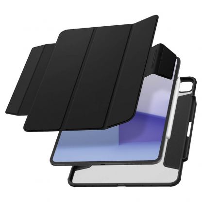 Spigen Air Skin Pro Hybrid Case - полиуретанов калъф с отделящ се кейс и поставка за iPad Pro 13 (2024) (черен-прозрачен) 6