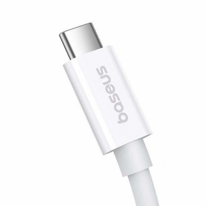 Baseus Flash USB4 USB-C to USB-C Fast Charging Cable 240W - здрав USB4 кабел с въжена оплетка за устройства с USB-C порт (100 см) (бял) 5