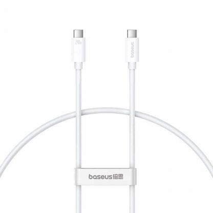 Baseus Flash USB4 USB-C to USB-C Fast Charging Cable 240W - здрав USB4 кабел с въжена оплетка за устройства с USB-C порт (100 см) (бял) 9