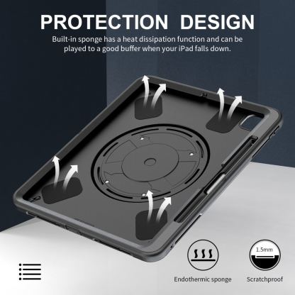 4smarts Rugged Grip Tablet Case - удароустойчив кейс за iPad Pro 13 (2024) (черен)  8