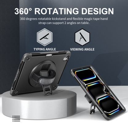 4smarts Rugged Grip Tablet Case - удароустойчив кейс за iPad Pro 13 (2024) (черен)  9