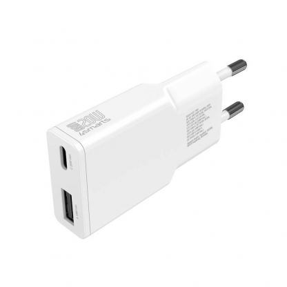 4smarts GaN Duos Slim Wall Charger 20W PD - захранване за ел. мрежа с USB-A и USB-C изходи и технология за бързо зареждане (бял) 3