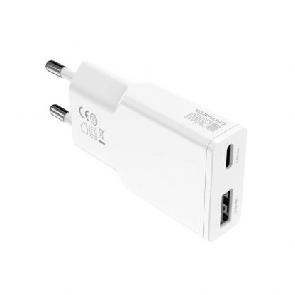 4smarts GaN Duos Slim Wall Charger 20W PD - захранване за ел. мрежа с USB-A и USB-C изходи и технология за бързо зареждане (бял) 5