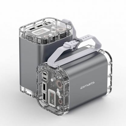 4smarts Power Bank Lucid Maxx 60000 mAh 140W - външна батерия с 2xUSB-A, 2xUSB-C и технология за бързо зареждане (сив) 10