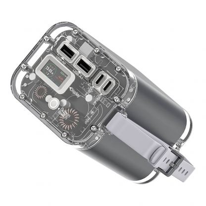 4smarts Power Bank Lucid Maxx 60000 mAh 140W - външна батерия с 2xUSB-A, 2xUSB-C и технология за бързо зареждане (сив) 12