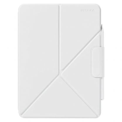 Pitaka MagEZ Folio 2 Case - магнитен полиуретанов кейс с поставка за iPad Pro 13 (2024) (бял) 3