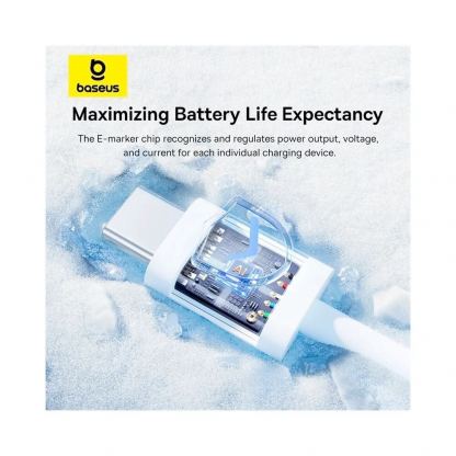 Baseus Superior 2 Series USB-C to USB-C Cable PD 2.0 100W (P10365200211-04) - здрав кабел за бързо зареждане за устройства с USB-C порт (200 см) (бял) 4