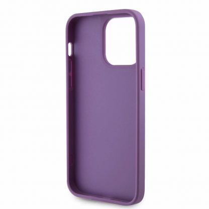Guess Rhinestones Triangle Metal Logo Case - силиконов (TPU) калъф за iPhone 15 Pro Max (лилав) 6
