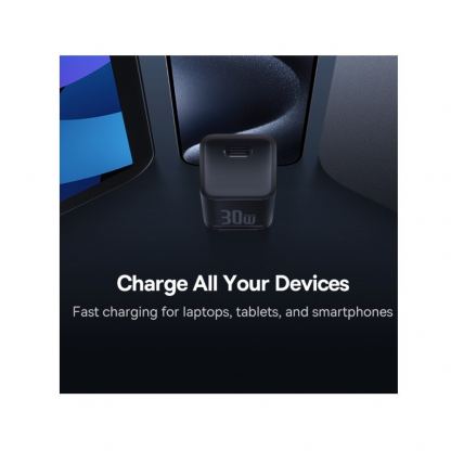 Baseus GaN5S USB-C PD Fast Wall Charger 30W (P10162504113-00) - захранване за ел. мрежа с USB-C изход с технология за бързо зареждане (черен) 6